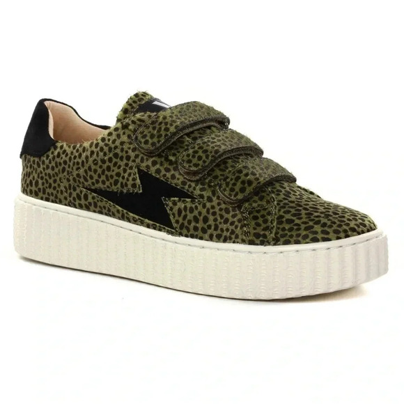 Vanessa Wu Animal Prints Velcro Platform Retro Sneakers Size 6.5 US (37 UK) - Picture 1 of 6